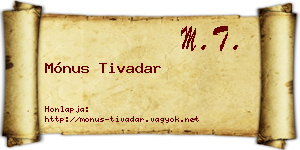 Mónus Tivadar névjegykártya
