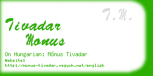 tivadar monus business card
