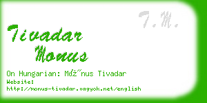 tivadar monus business card